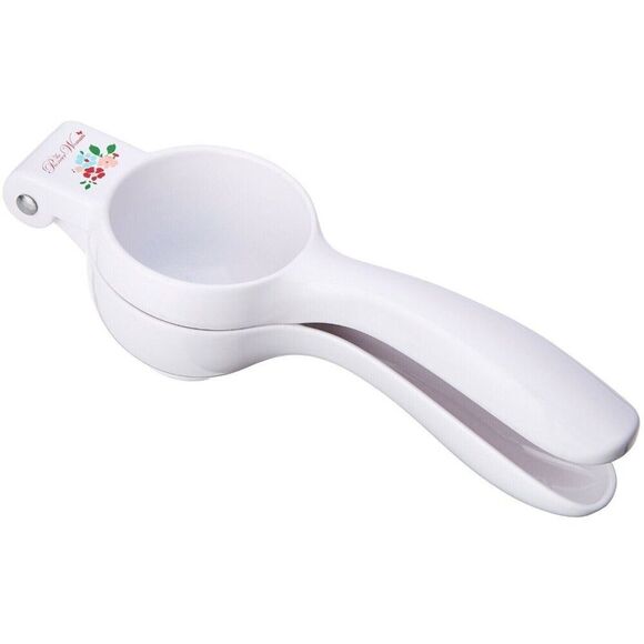 Pioneer Woman Garden Party Citrus Press Juicer Filter White Cast Iron Handheld - Picture 3 of 6